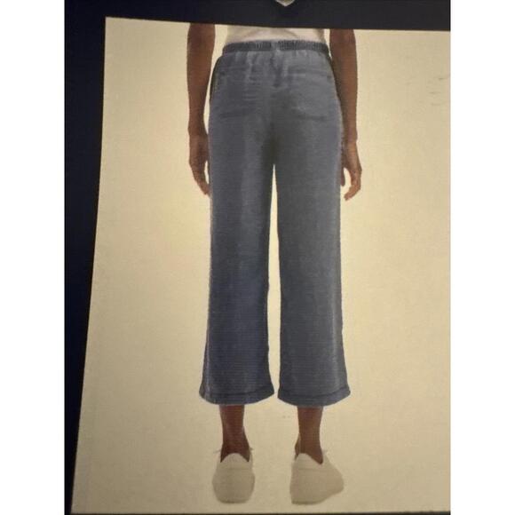 Splendid Pants - NWT Splendid Women's Cropped Wide Leg Drawstring Pant, Blue, 2XL Drawstring